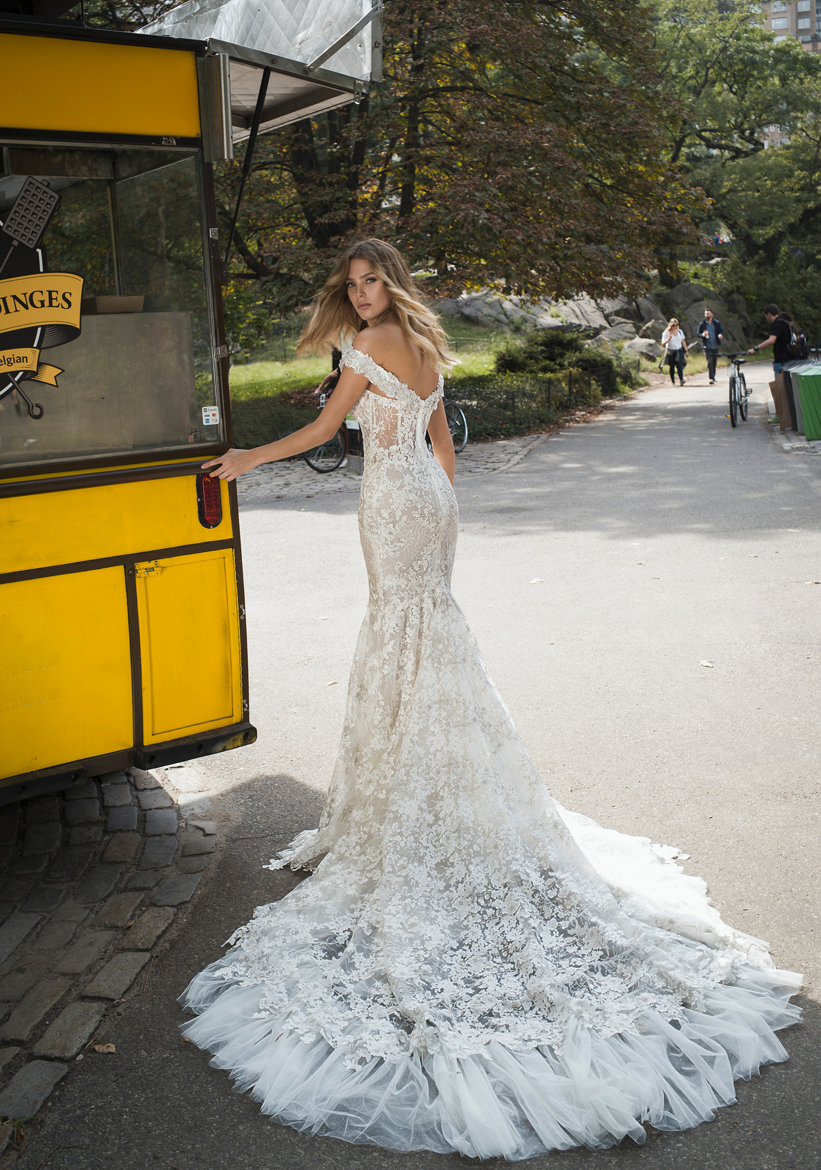 netta benshabu mermaid wedding dresses new off shoulder lace floral appliques beach wedding gowns illusion sexy bridal dress custom