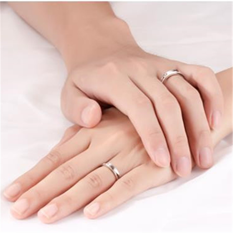 Wholesale- Ring Set Opening Adjustable Men and Women Fashion 925 Sterling Silver Platinum Ring Anniversary Party Gift Jewelry