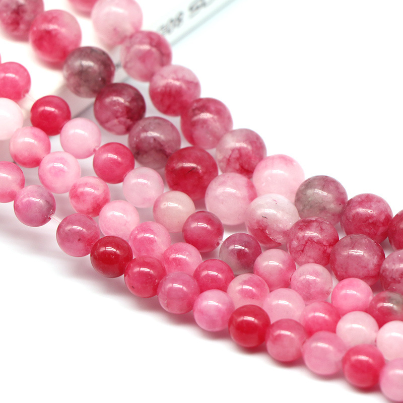 Natural Peach Blossom Stone Chalcedony Beads Jewelry Accessories Beaded Bracelet Semi-finished Necklaces Couple Transit Bead
Natural Peach Blossom Stone Chalcedony Beads Jewelry Accessories Beaded Bracelet Semi-finished Necklaces Couple Transit Bead