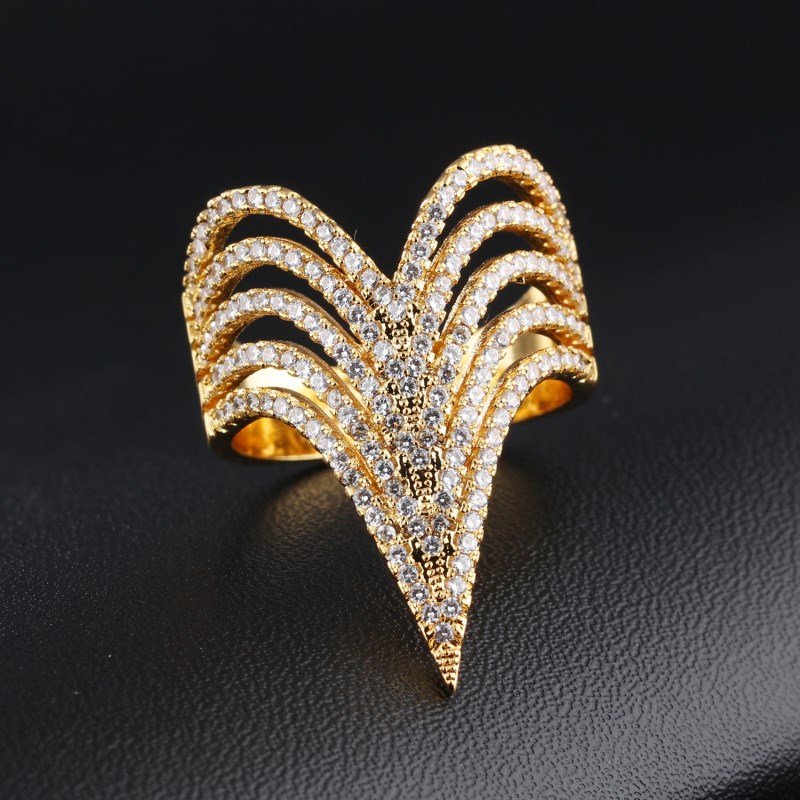 Crown Band Rings 18K Gold Five Layers Personality Character Designer Accessories Luxury For Women Wedding Party Large Plate Ring J