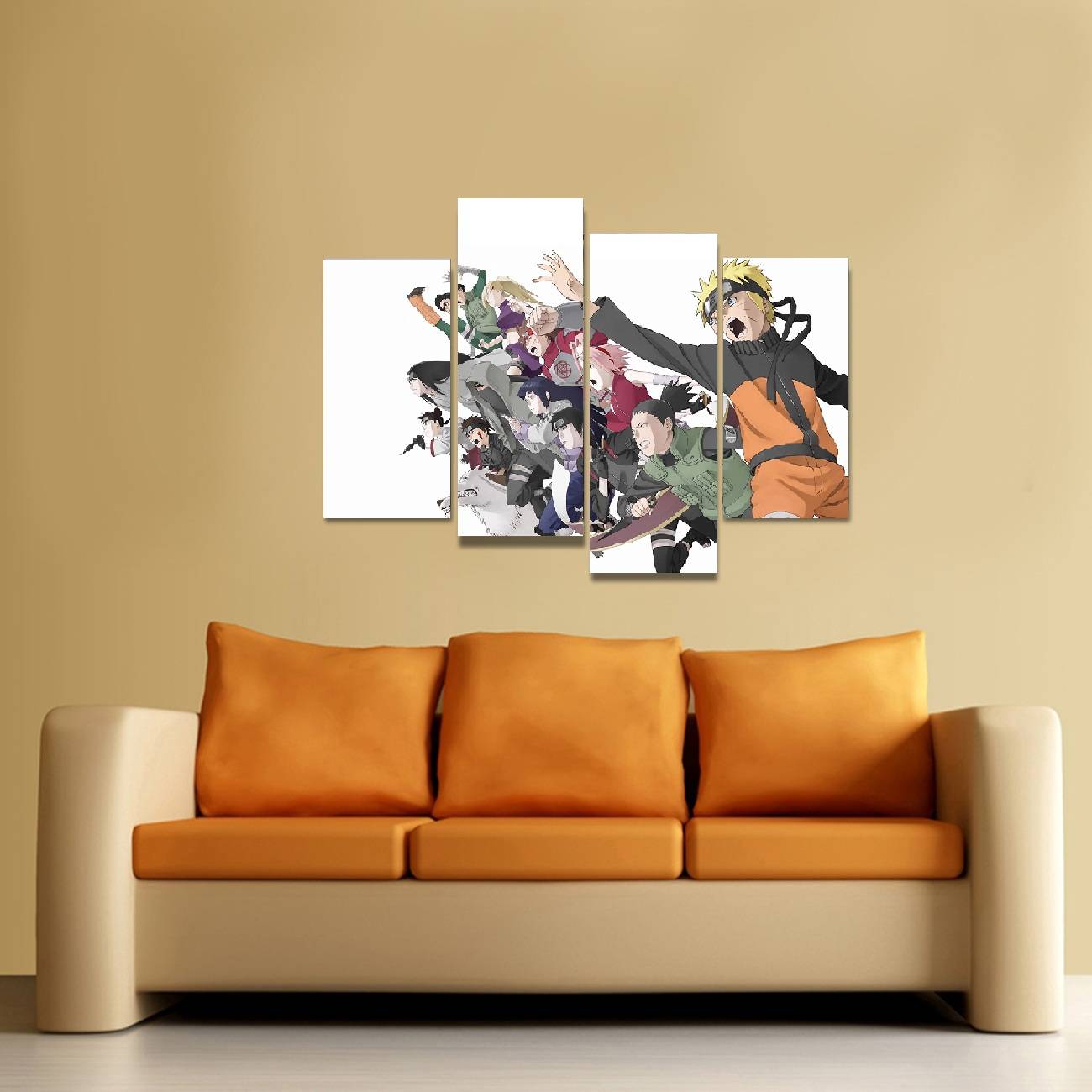 4pcs/set Unframed Naruto Young Combat Team Anime Poster Print On Canvas Wall Art Picture For Home and Living Room Decor