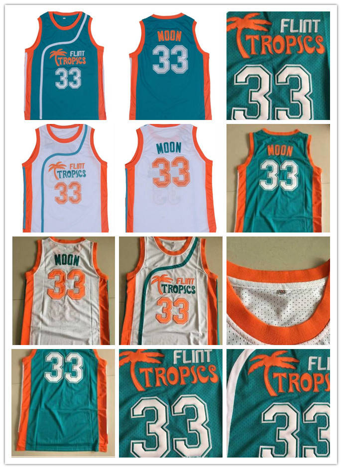 Flint Tropics Movie Edition #33 Jackie MOON Embroidered Basketball Jersey Stitched White Green Orange
Flint Tropics Movie Edition #33 Jackie MOON Embroidered Basketball Jersey Stitched White Green Orange