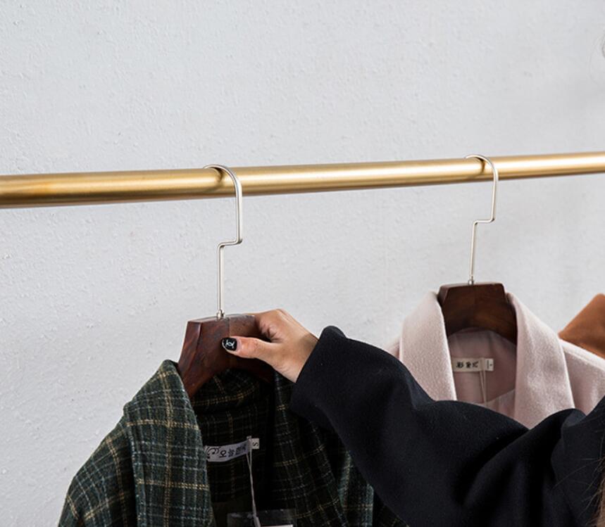 Clothing store clothes rack Gold iron men's and women's Bedroom Furniture hanging racks floor type combination cloth shop show shelf