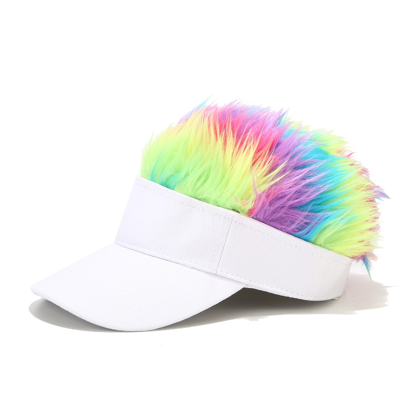Hot New Fashion Novelty Baseball Cap Fake Flair Hair Sun Visor Hats Men's Women's Toupee Wig Funny Hair Loss Cool Gifts