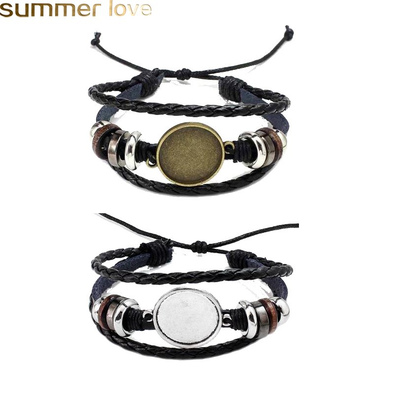 Hot Selling Jewelry DIY Multi Layer Leather Bracelets Bangle Blank Base Fit 20mm Round Photo Glass Cabochon Setting Bezel Tray Jewelry Makin
Hot Selling Jewelry DIY Multi Layer Leather Bracelets Bangle Blank Base Fit 20mm Round Photo Glass Cabochon Setting Bezel Tray Jewelry Makin
