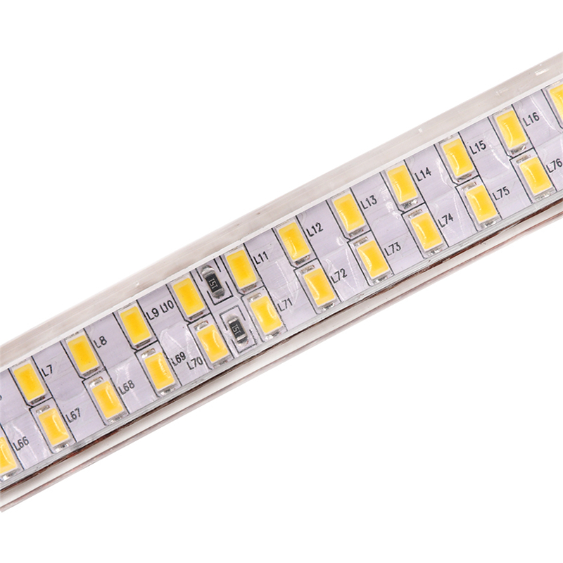 Led Strip Light 240leds Double Row 220V 110V SMD 5730 Flexible Tape 5730 Crystal Clear PVC Tubing for Durable Use and Brighte Power