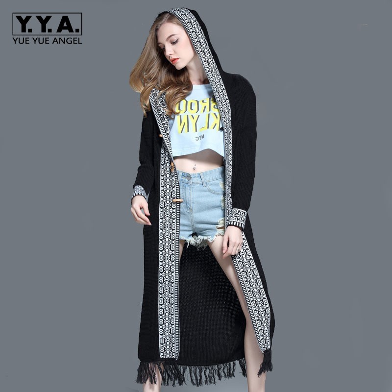 Bohemian Style Women Sleeve Coats Fashion Knitted Sweater Hooded Long Coat 2020 New Casual Loose Tassel Abrigos Para Mujer, Black
Bohemian Style Women Sleeve Coats Fashion Knitted Sweater Hooded Long Coat 2020 New Casual Loose Tassel Abrigos Para Mujer, Black