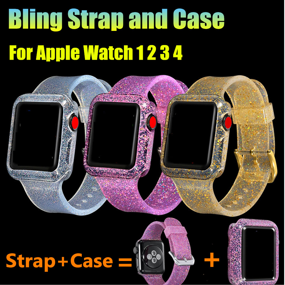 1 Set Glitter Strap With Bling Watch Case For Apple Watch Series 1 2 3 4 Soft Silicone Wristband For iWatch 38mm 44mm
1 Set Glitter Strap With Bling Watch Case For Apple Watch Series 1 2 3 4 Soft Silicone Wristband For iWatch 38mm 44mm