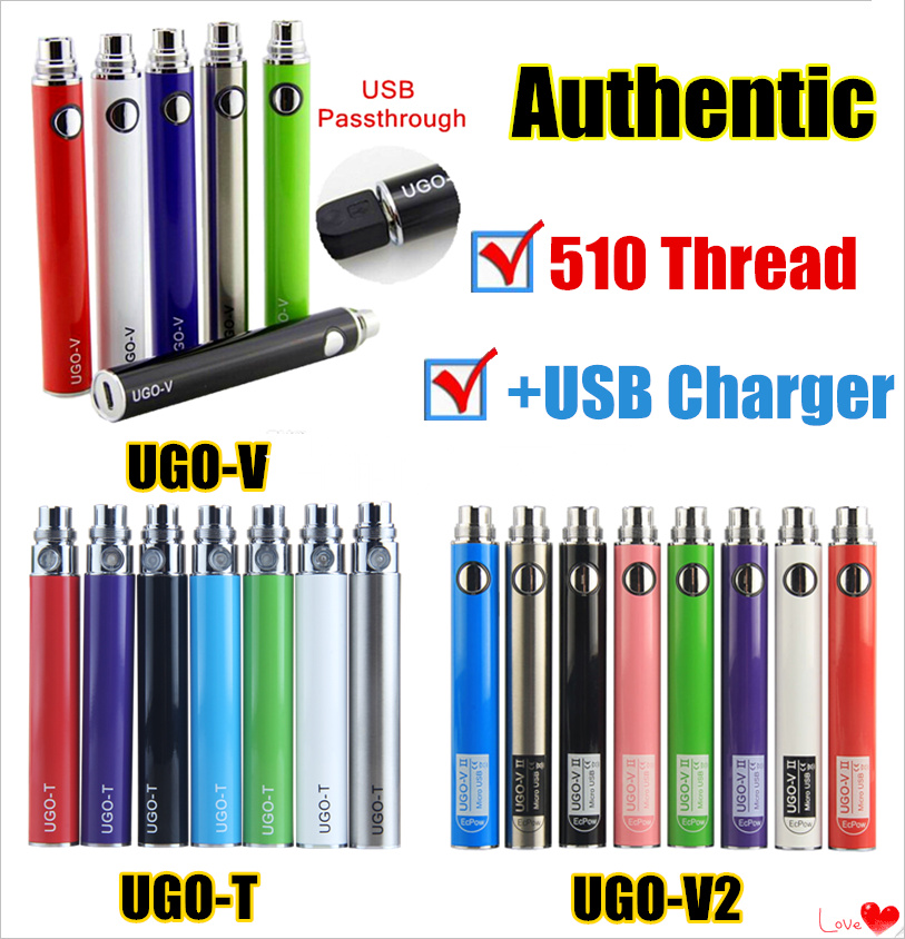 MOQ 1Pcs Authentic UGO T V II 510 Thread Battery EVOD eGo Micro USB Passthrough 650 900 1100 mAh Vaporizer With Charger Fit Vape Cartridges
MOQ 1Pcs Authentic UGO T V II 510 Thread Battery EVOD eGo Micro USB Passthrough 650 900 1100 mAh Vaporizer With Charger Fit Vape Cartridges