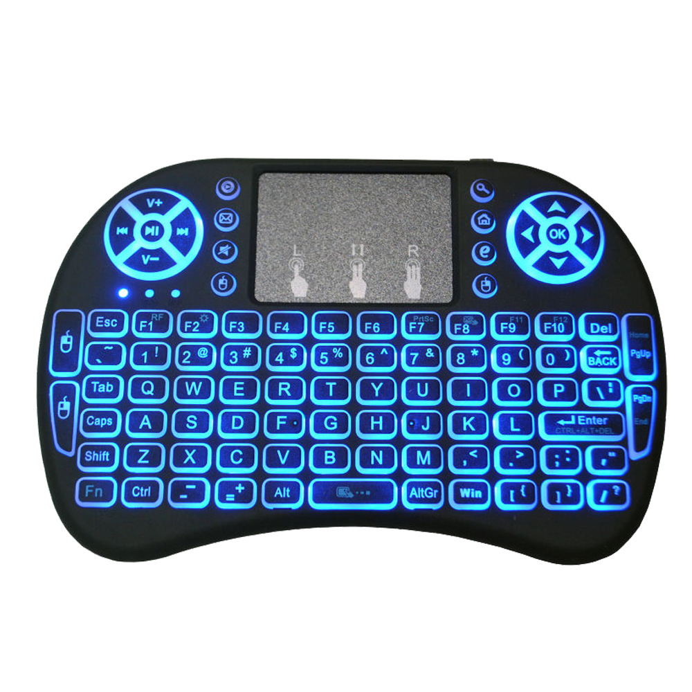 i8 keyboard 7 Colors Backlit English 2.4GHz Wireless Keyboard Air Mouse Touchpad for Android TV BOX Mini PC Projector