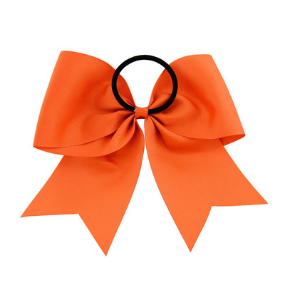 8 Inch Large Solid Cheerleading Ribbon Bows Grosgrain Cheer Bows Tie With Elastic Band/Girls Rubber Hair Band Beautiful EEA1367-3