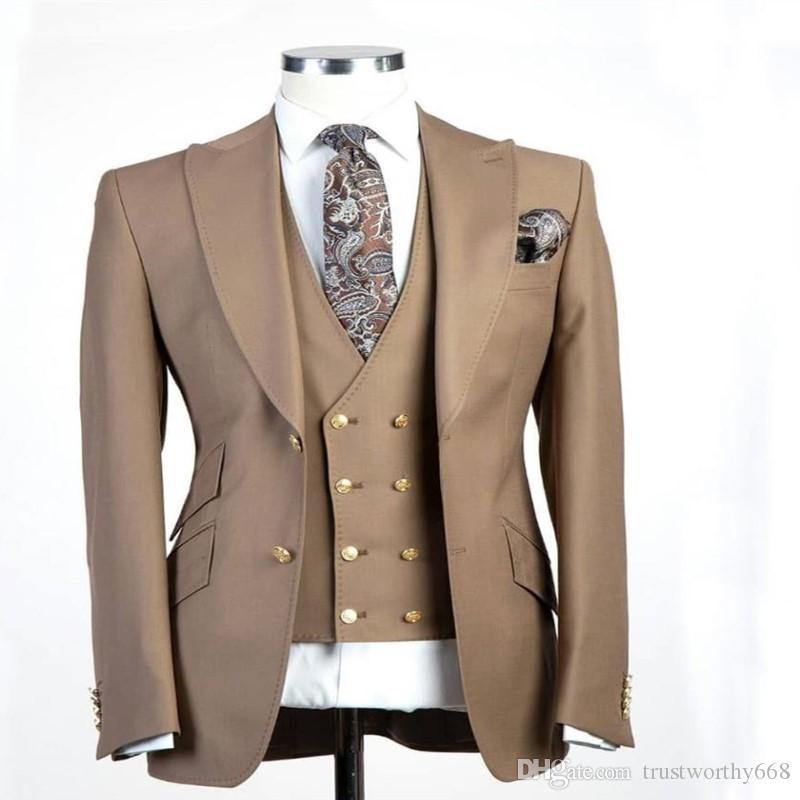 New Arrival Two Buttons Groomsmen Peak Lapel Groom Tuxedos Men Suits Wedding/Prom Best Man Blazer ( Jacket+Pants+Vest+Tie) A399, Same as image
New Arrival Two Buttons Groomsmen Peak Lapel Groom Tuxedos Men Suits Wedding/Prom Best Man Blazer ( Jacket+Pants+Vest+Tie) A399, Same as image