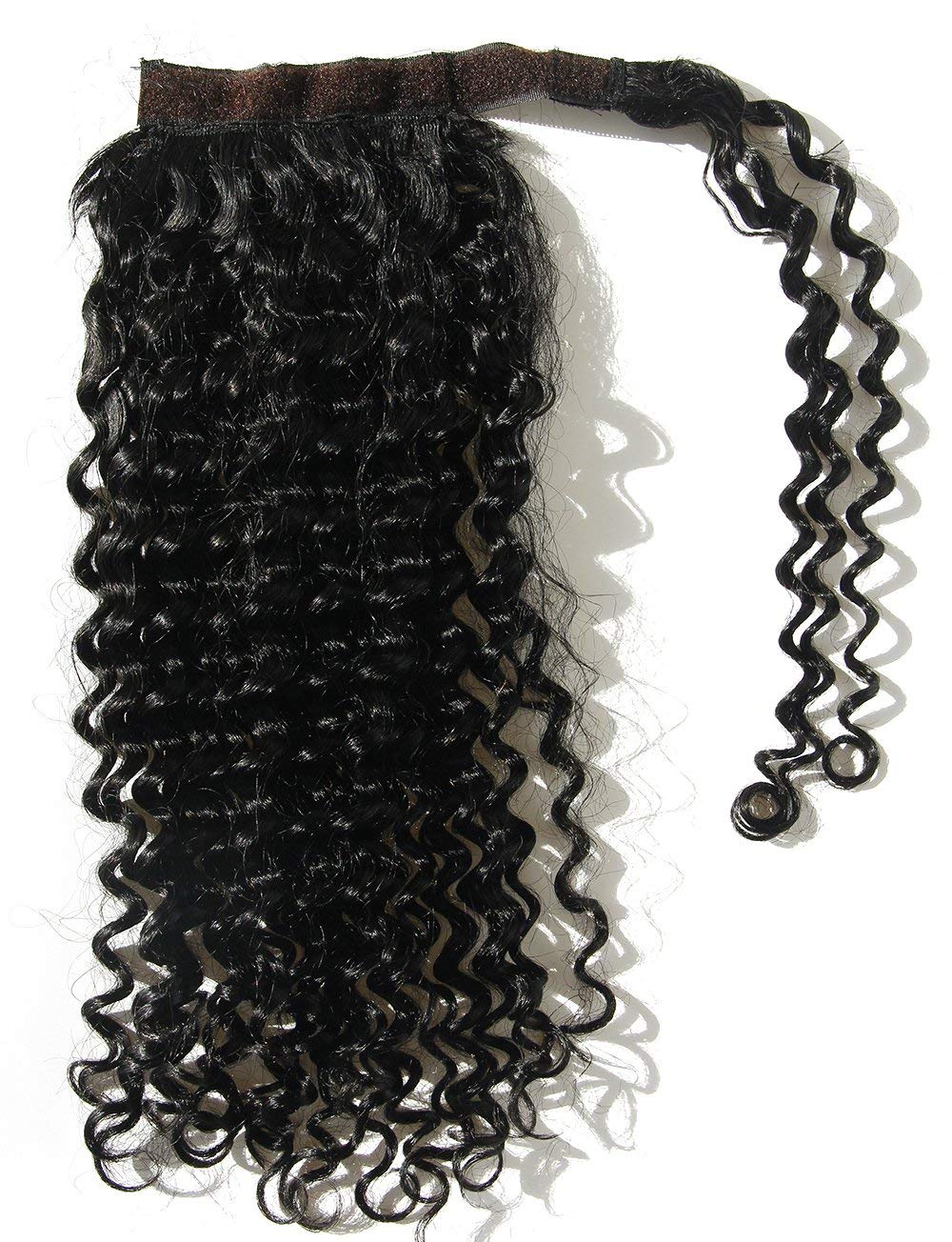 Easy Ponytail Hairstyles Clip In Human Hair Ponytail Extension 1b Kinky Curly Drawstring pony tail Afro puffs Virgin Curly pony tails 120g