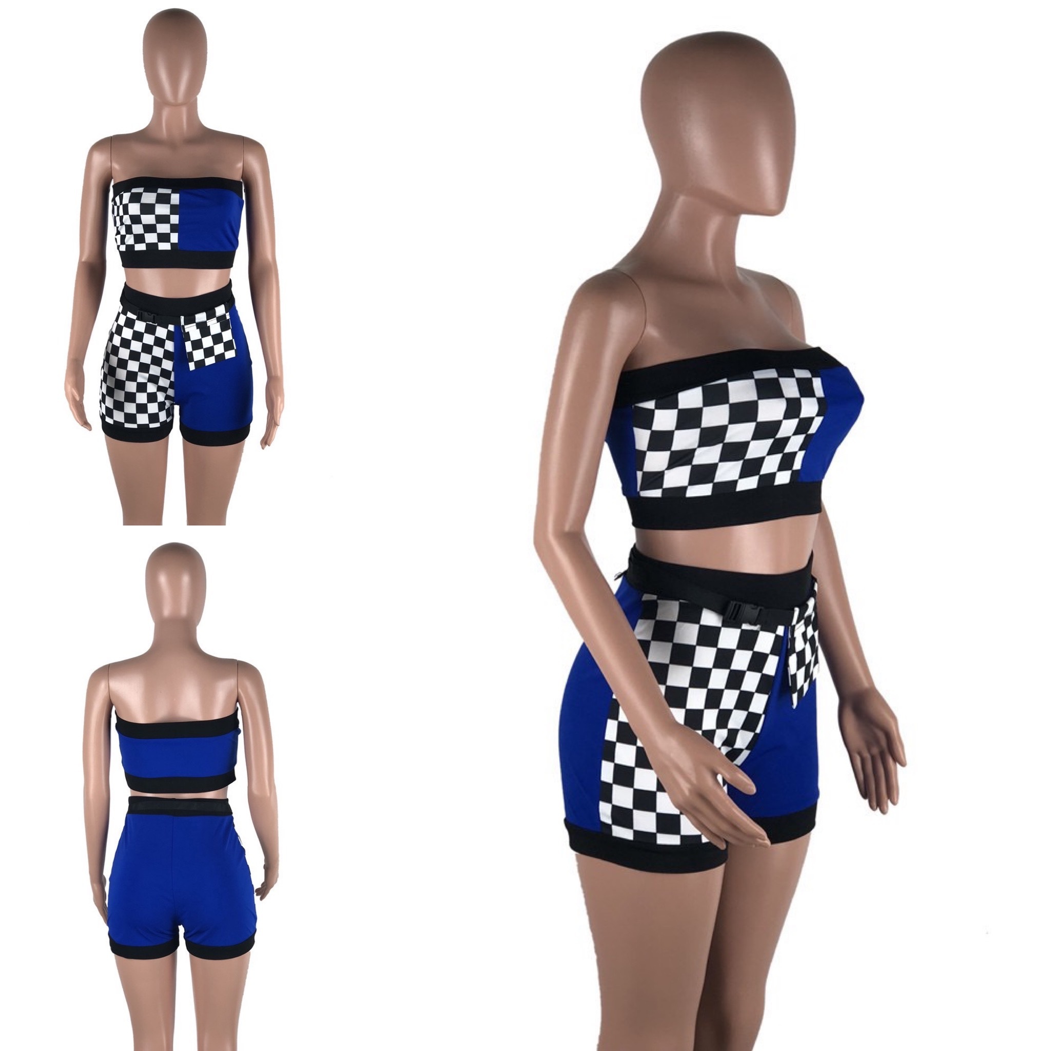 New Summer Women's Plus Size Summer Two Piece Set Crop Top And Shorts Set 2 Piece Set Club Outfits Matching Sets