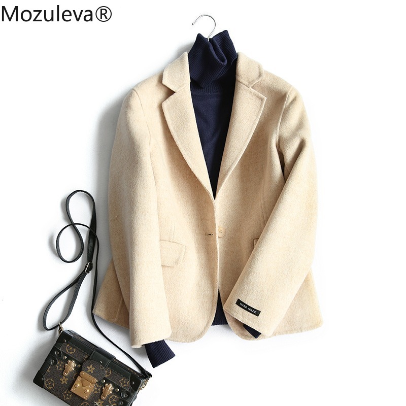 Mozuleva Elegant Handmade Double-Faced Woolen Overcoat Women' One Button Suit Collar Slim 2020 Autumn Women' Woolen Coat, Beige
Mozuleva Elegant Handmade Double-Faced Woolen Overcoat Women' One Button Suit Collar Slim 2020 Autumn Women' Woolen Coat, Beige