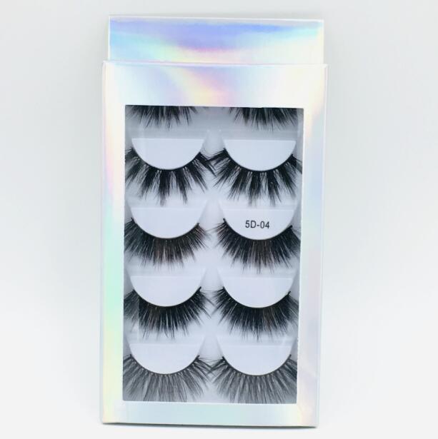 Laser Packaging 5 Pairs mink lashes set handmade reusable false eyelashes makeup accessories thick natural long 6 models available DHL Free