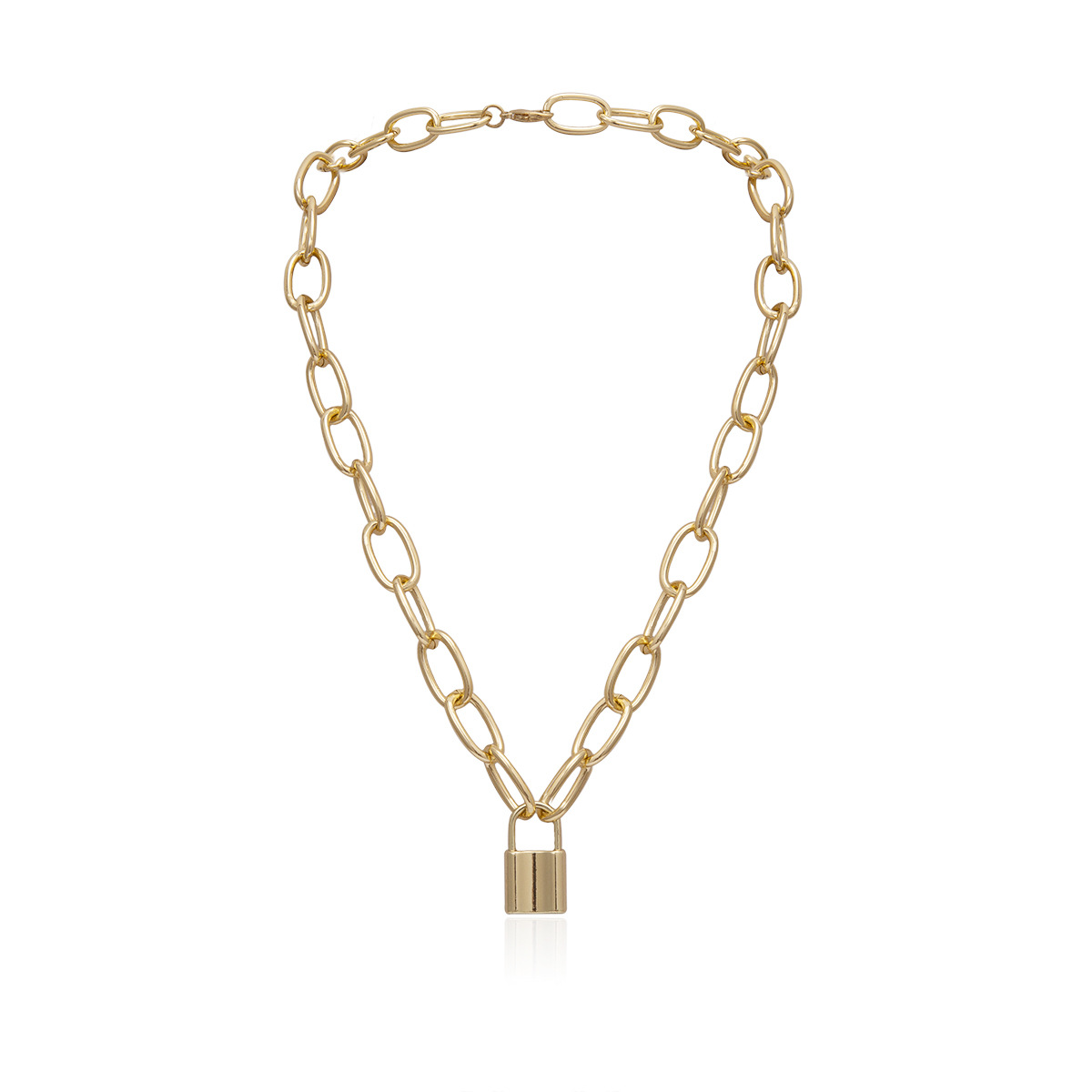 Simple Elegant Lock Shaped Geometric Pendant Necklaces Fashion Padlock For Women Necklace Charms Punk Jewelry Gifts