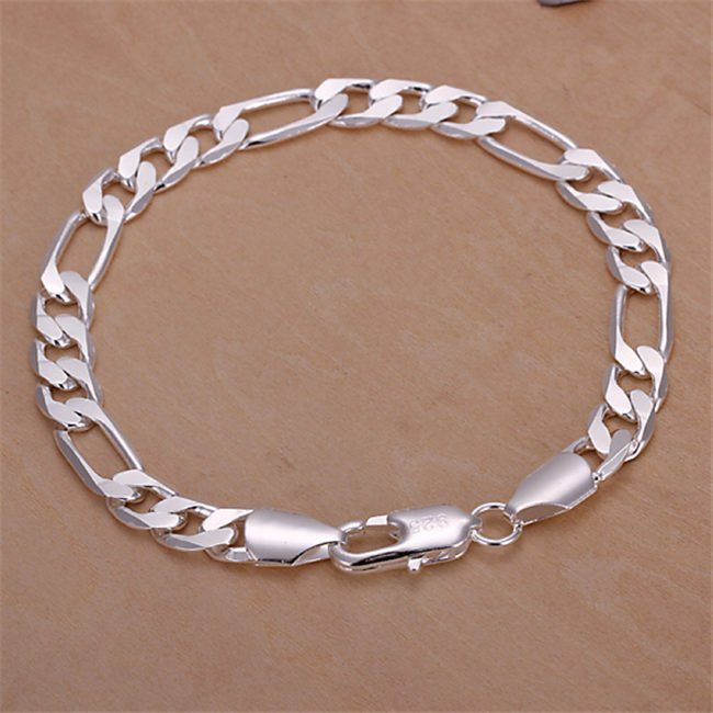 High grade 925 sterling silver '8M flat three a bracelet Necklace Set - Men jewelry set DFMSS169 brand new Factory direct 925 silver