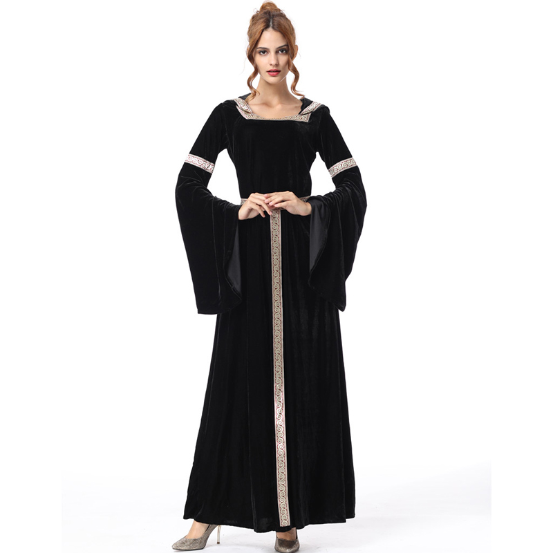Theme Costume Long Princess Dress Women Witch Costumes For Halloween Adult Carnival Womens Scary Dresses, Black
Theme Costume Long Princess Dress Women Witch Costumes For Halloween Adult Carnival Womens Scary Dresses, Black