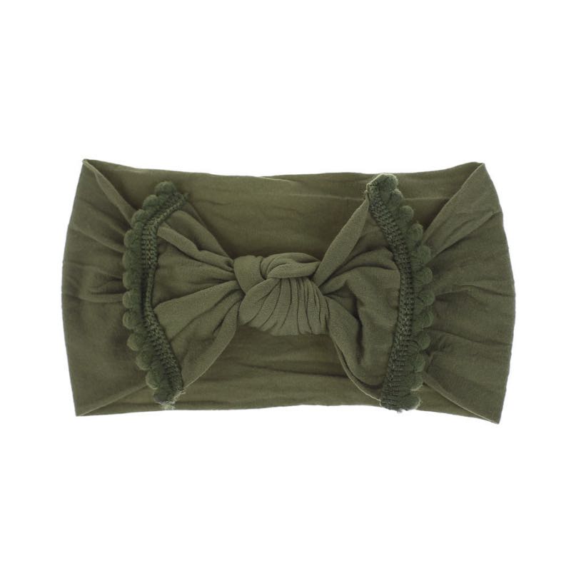 21 Pure Colors Simple Fashionable Baby Headbands Bowtie Super Soft Nylon Wide Turban Children Hair Band Headwear