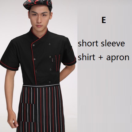 Wholesale Price High Quality Men Chef Shirt Apron Hotel Overall Uniform Clothes Double-breasted Pocket Men's Dress Shirts