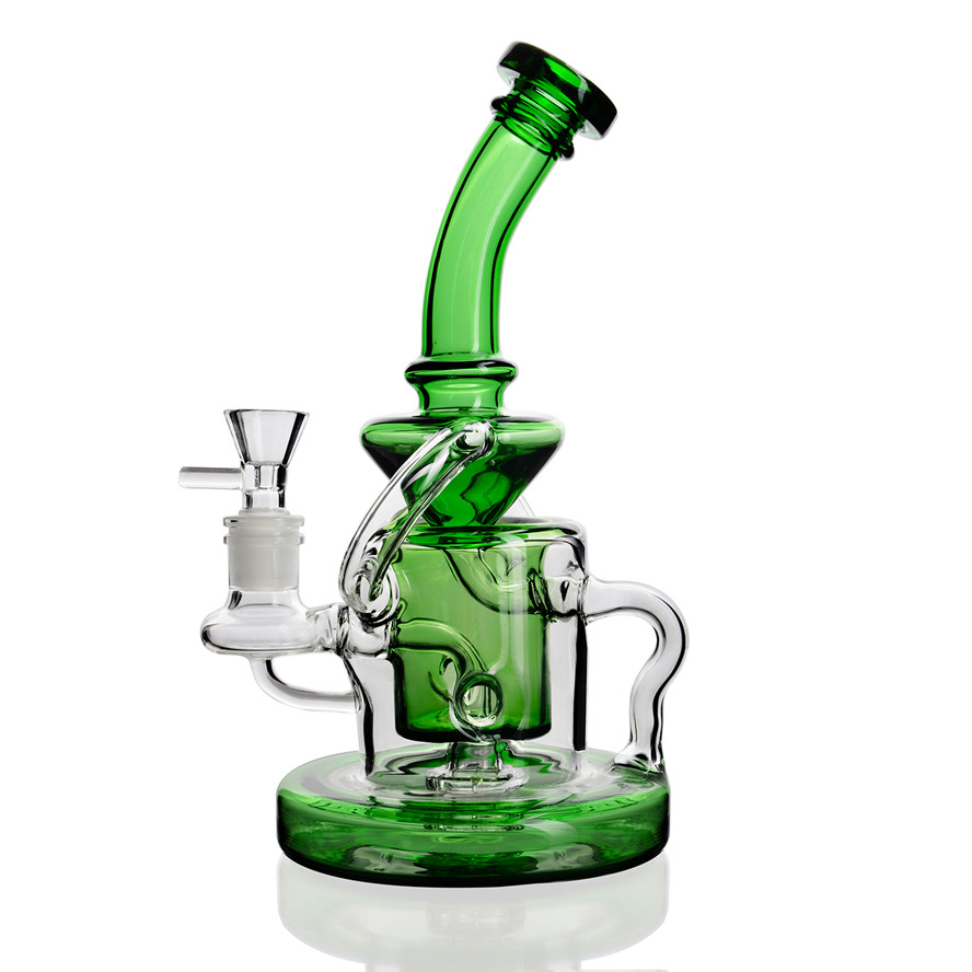 New Green Recycler bong Double Function Dab Rigs Thick Glass Water Bongs Smoking Glass Pipe With 14mm Bowl 8.7
New Green Recycler bong Double Function Dab Rigs Thick Glass Water Bongs Smoking Glass Pipe With 14mm Bowl 8.7