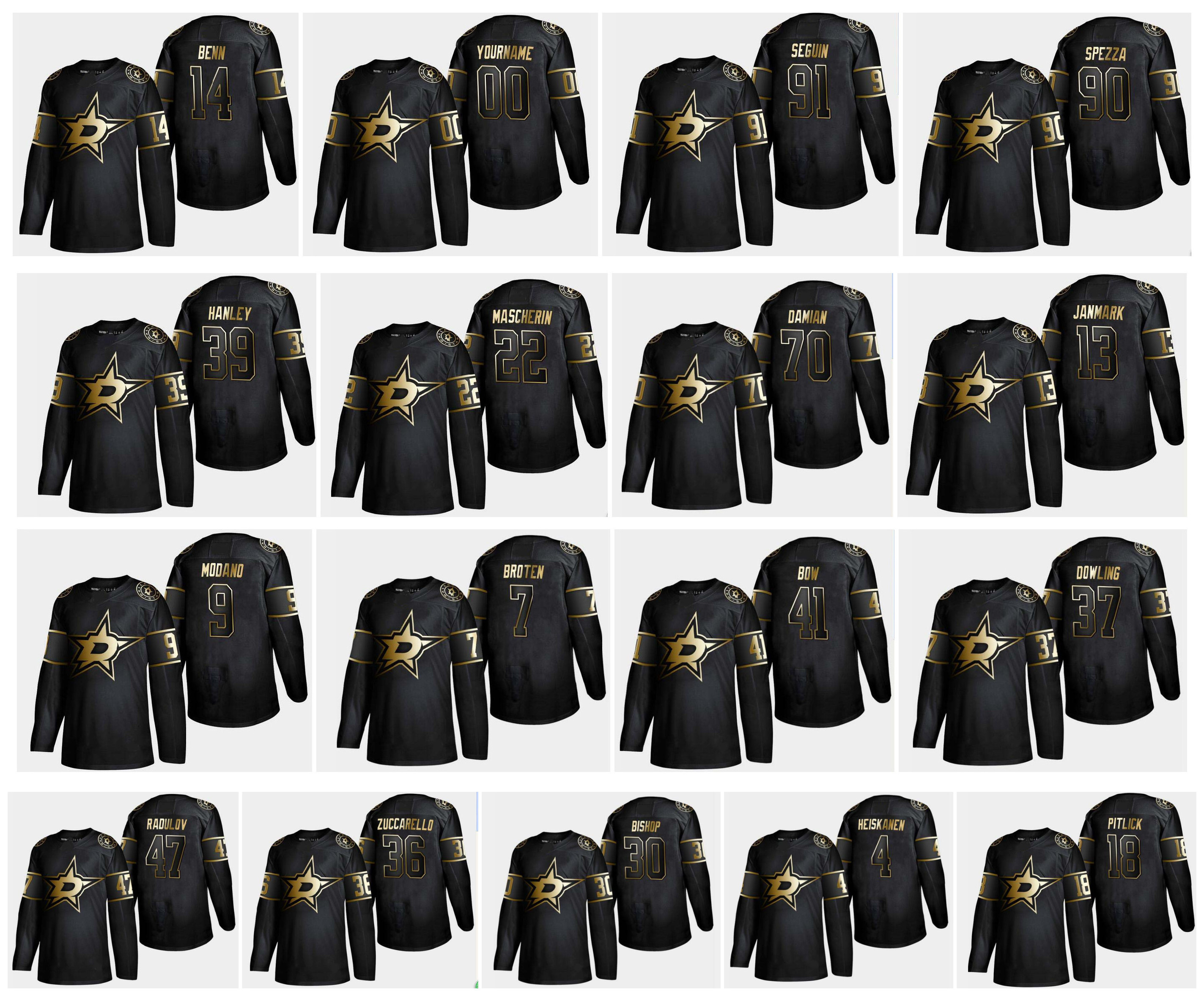 Golden Edition Dallas Stars Jersey 14 Jamie Benn 36 Mats Zuccarello 47 Alexander Radulov 91 Tyler Seguin 90 Jason Spezza Ben Bishop Hockey, As pic 
Golden Edition Dallas Stars Jersey 14 Jamie Benn 36 Mats Zuccarello 47 Alexander Radulov 91 Tyler Seguin 90 Jason Spezza Ben Bishop Hockey, As pic