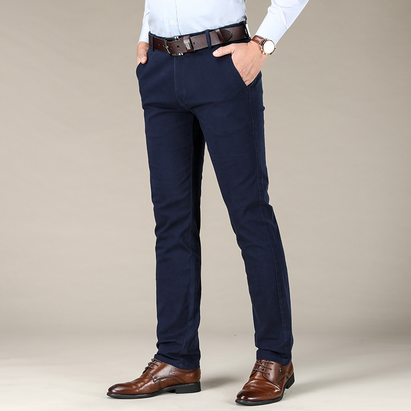 2019 Men's Autumn Fashion Business Casual Long Pants Suit Pants Male Elastic Straight Formal Trousers Plus Big Size 28-38