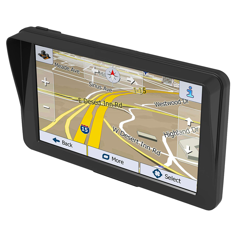 HD Auto 9 Inch Truck GPS Navigator Bluetooth AVIN Support Multiple Vehicles Navigation With Sunshade Shield 16GB Maps