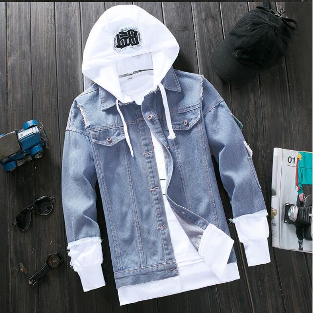 Summer thin fake two piece hooded denim jacket men's fashion slim youth leisure trend men's jacket, Army green
Summer thin fake two piece hooded denim jacket men's fashion slim youth leisure trend men's jacket, Army green
