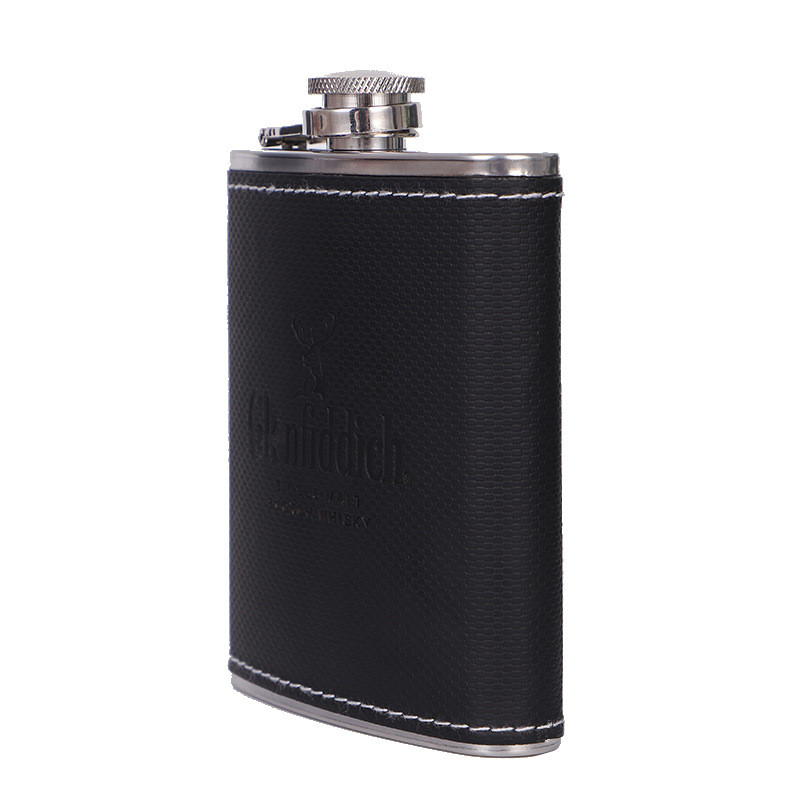 Bpa Free Mini 7oz Pu Leather Wrap Whisky Flagon 304Stainless steel Hip Flask Alcohol Bottle Vodka Hip Flask