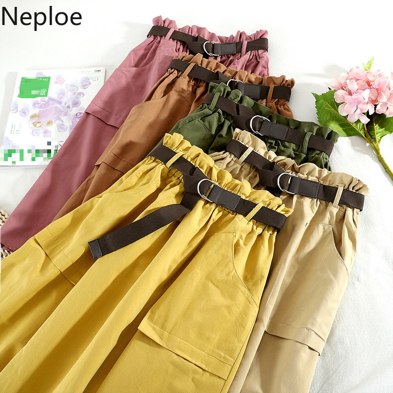 Neploe Skirts Women 2020 New Korean Solid High Waist Skirt A-line Pocket Belt Female Casual Streetwear Ladies Skirts 1B612, Black
Neploe Skirts Women 2020 New Korean Solid High Waist Skirt A-line Pocket Belt Female Casual Streetwear Ladies Skirts 1B612, Black
