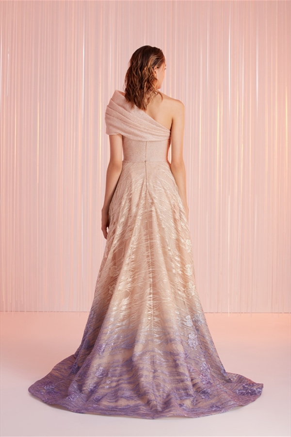 2020 Tony Ward Evening One Shoulder Dresses Junoesque Lady Dress Custom Made Sweep Train Formal Prom Dress