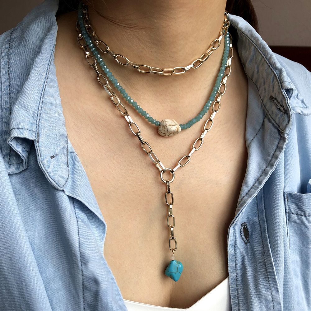 2020 metal chain multi-layer pearl pendant necklace crystal choker choker female, Mixed colors
2020 metal chain multi-layer pearl pendant necklace crystal choker choker female, Mixed colors