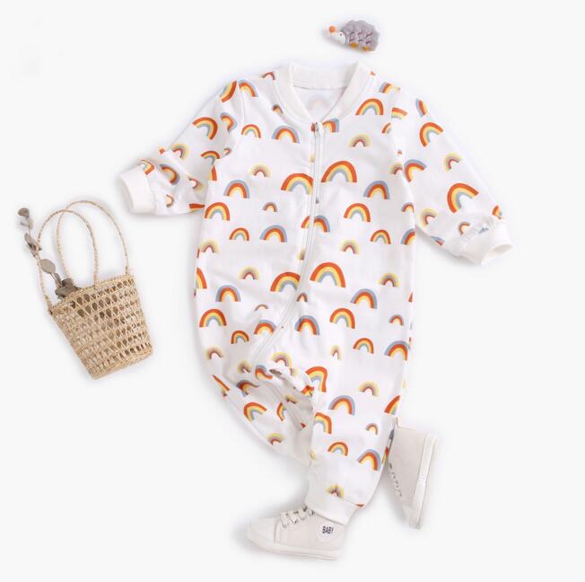 Ins Baby clothing Spring Fall 100% cotton romper Round Collar Rainbow or Sun Stars Print Zipper Girl Boy romper Baby cuasual clothing, As picture
Ins Baby clothing Spring Fall 100% cotton romper Round Collar Rainbow or Sun Stars Print Zipper Girl Boy romper Baby cuasual clothing, As picture