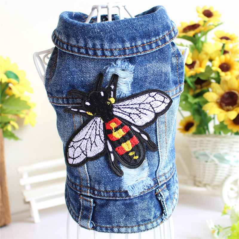 Jeans Pet Dog Vest Shirts Clothes Winter Puppy Cat Denim T-shirt Casual Cowboy Jacket For Small Dogs Chihuahua Coat Costume 10A