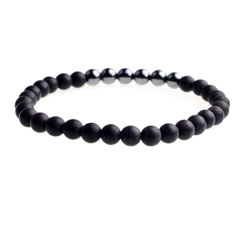 Magnetic bracelet black agate male and female sexual anxiety relief aura cure fashion pop bracelet