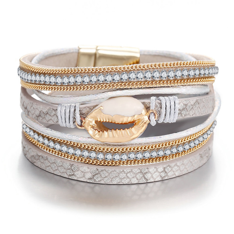 2020 Fashion Shell Leather Bracelets For Women Multiple Layers Charm Wide Wrap Gold Bracelet & Bangle Friendship Jewelry
2020 Fashion Shell Leather Bracelets For Women Multiple Layers Charm Wide Wrap Gold Bracelet & Bangle Friendship Jewelry
