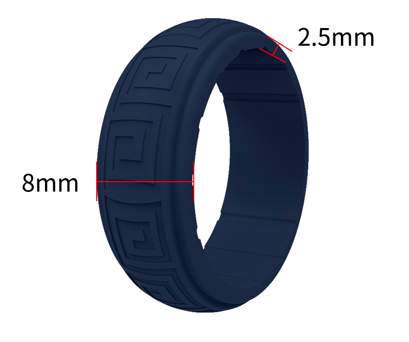 New Arrival Silicone Wedding Ring for Men Elegant Affordable 8mm Silicone Rubber Men Womens Engagment Wedding Bands