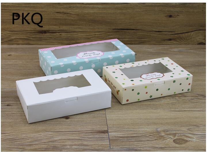 New Arrival Kraft Cookies Boxes with clear Window 20pcs/lot Cake Candy Boxes Favor For Party Guests