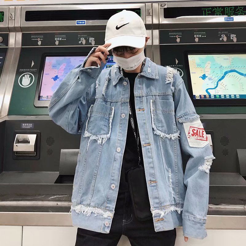Hong Kong Style Trend New Style Casual Denim Jacket Handsome Men'S Wear on Clothes Korean-style Loose-Fit Popular Brand Coat Spr, Blue
Hong Kong Style Trend New Style Casual Denim Jacket Handsome Men'S Wear on Clothes Korean-style Loose-Fit Popular Brand Coat Spr, Blue