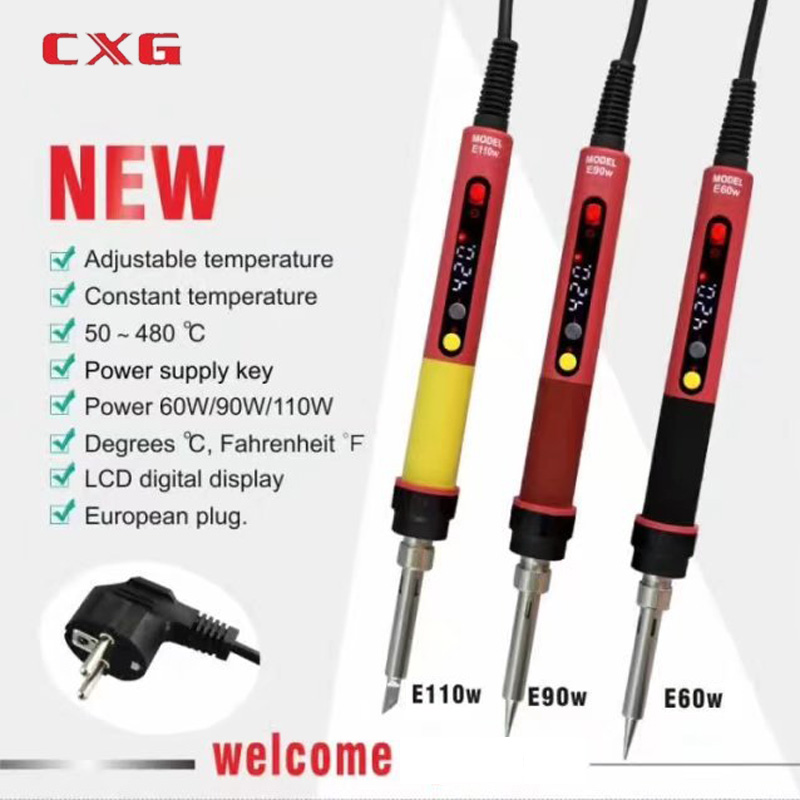 2020 NEW high quality ROHS CXG E60wT/90wT/110wT LCD Temperature Digital LED Adjustable Electric Soldering Iron EU Plug
2020 NEW high quality ROHS CXG E60wT/90wT/110wT LCD Temperature Digital LED Adjustable Electric Soldering Iron EU Plug