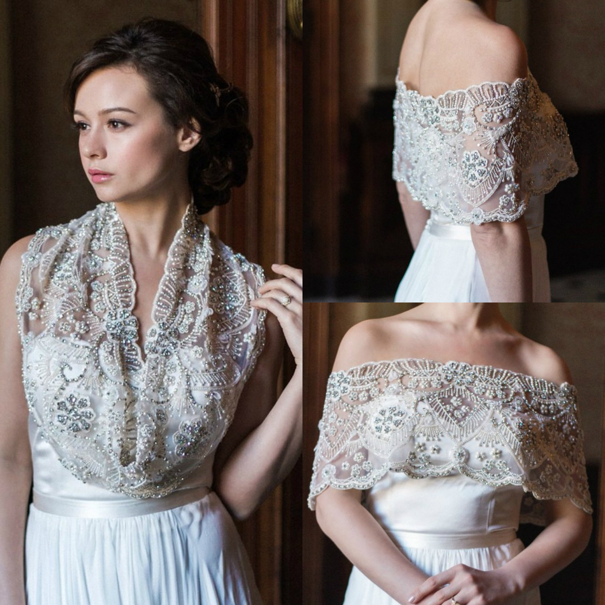 Beading Bridal Wraps Crystal Bridal Coat Sequins Jackets New Arrival Wedding Capes Wraps Bolero Jacket Wedding Dress Wraps Custom Made