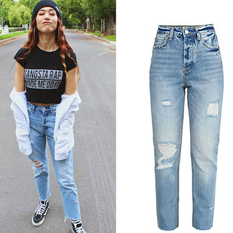 Straight skinny jeans woman high waist jeans 2020 spring new fashion Hole Ripped Ankle-Length Pants Cotton blue Casual youth
Straight skinny jeans woman high waist jeans 2020 spring new fashion Hole Ripped Ankle-Length Pants Cotton blue Casual youth