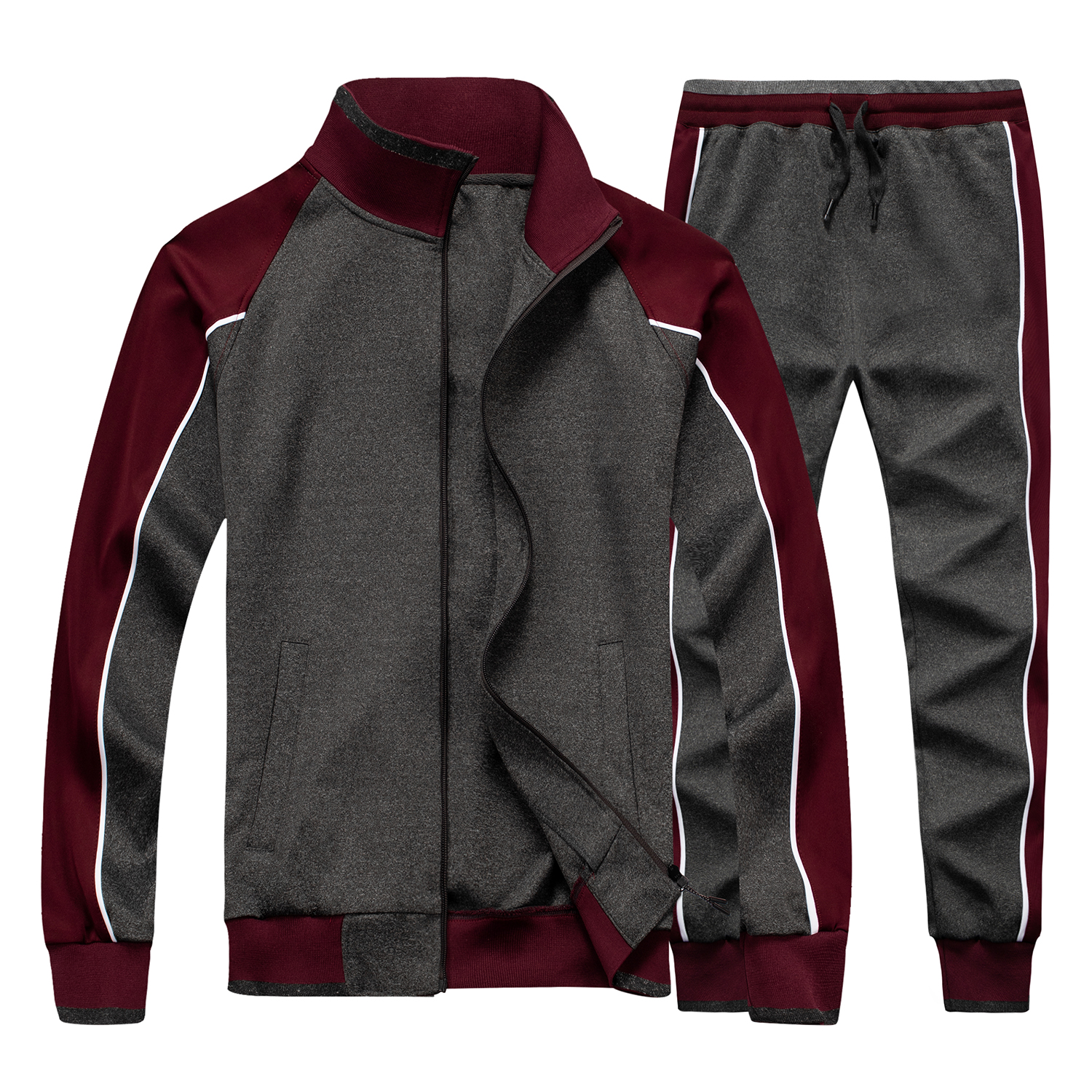 Men's Sportswear Casual Spring Tracksuit Men Two Pieces Sets Stand Collar Jackets Sweatshirt Pants Joggers Track Suit Running, Tz49 darkgrey
Men's Sportswear Casual Spring Tracksuit Men Two Pieces Sets Stand Collar Jackets Sweatshirt Pants Joggers Track Suit Running, Tz49 darkgrey