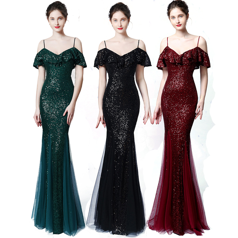 Green, Black, Burgundy Evening Dress Long Party Gowns Elegant Sequined Lace Mermaid Evening Party Dresses V-neck Backless Robes, Gold evening dress
Green, Black, Burgundy Evening Dress Long Party Gowns Elegant Sequined Lace Mermaid Evening Party Dresses V-neck Backless Robes, Gold evening dress