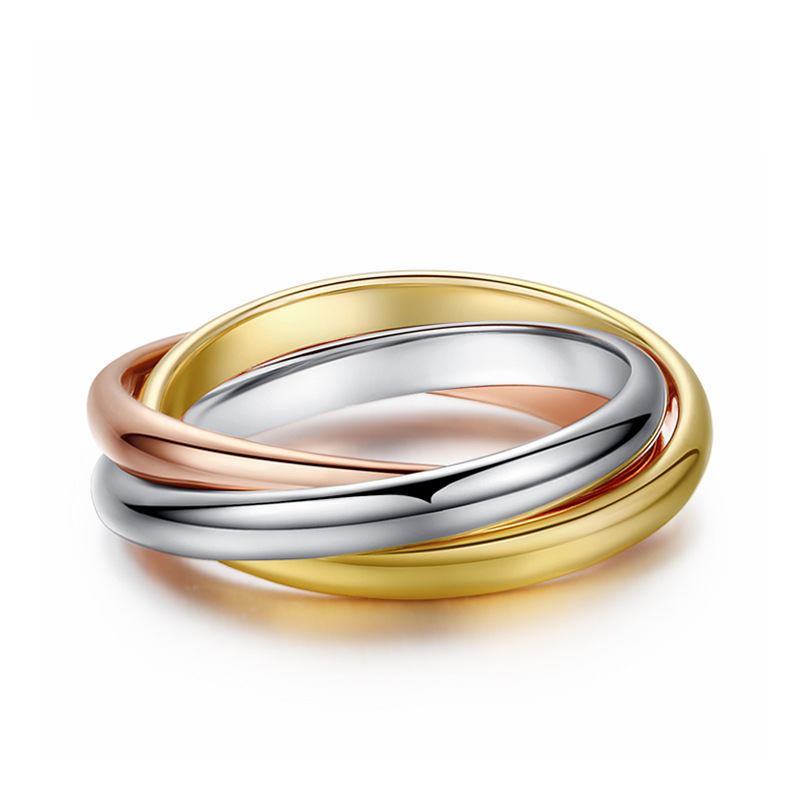 Cluster Rings Women Classic Tricolor Solid Ring Gold And Silver Three Layer Fashion Rose Creative Birthday Gift Jewelry
Cluster Rings Women Classic Tricolor Solid Ring Gold And Silver Three Layer Fashion Rose Creative Birthday Gift Jewelry