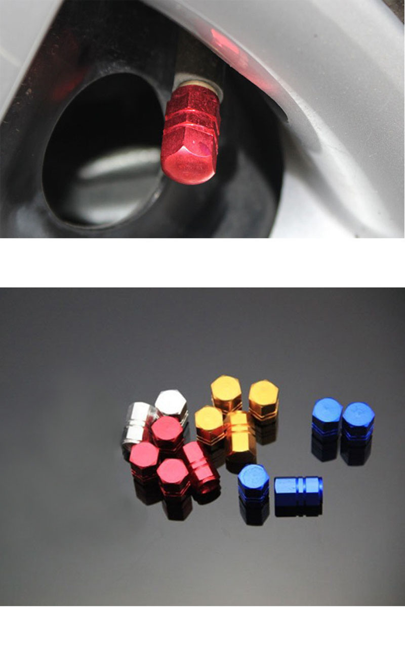Universal Auto Bicycle Car Tire Valve Caps Tyre Wheel Wholesale Hexagonal Ventile Air Stems Cover Auto Parts Colorful