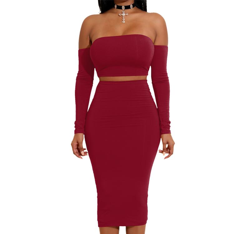 In Stock Sexy Special Occasion Dresses Strapless Evening Formal Dress Slim Long Sleeve Knee Length Party Dresses