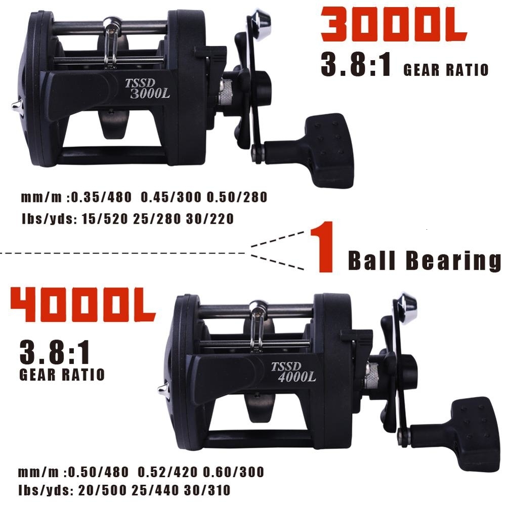 Sougayilang Saltwater Fishing Reels TSSD 3000L-4000L Trolling Drum Fishing Reel Saltwater Right Hand Black Sea Fish Reel T191015